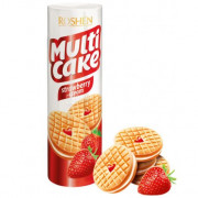 Печиво сендвіч з полуничною начинкою 180 грам Multicake Roshen